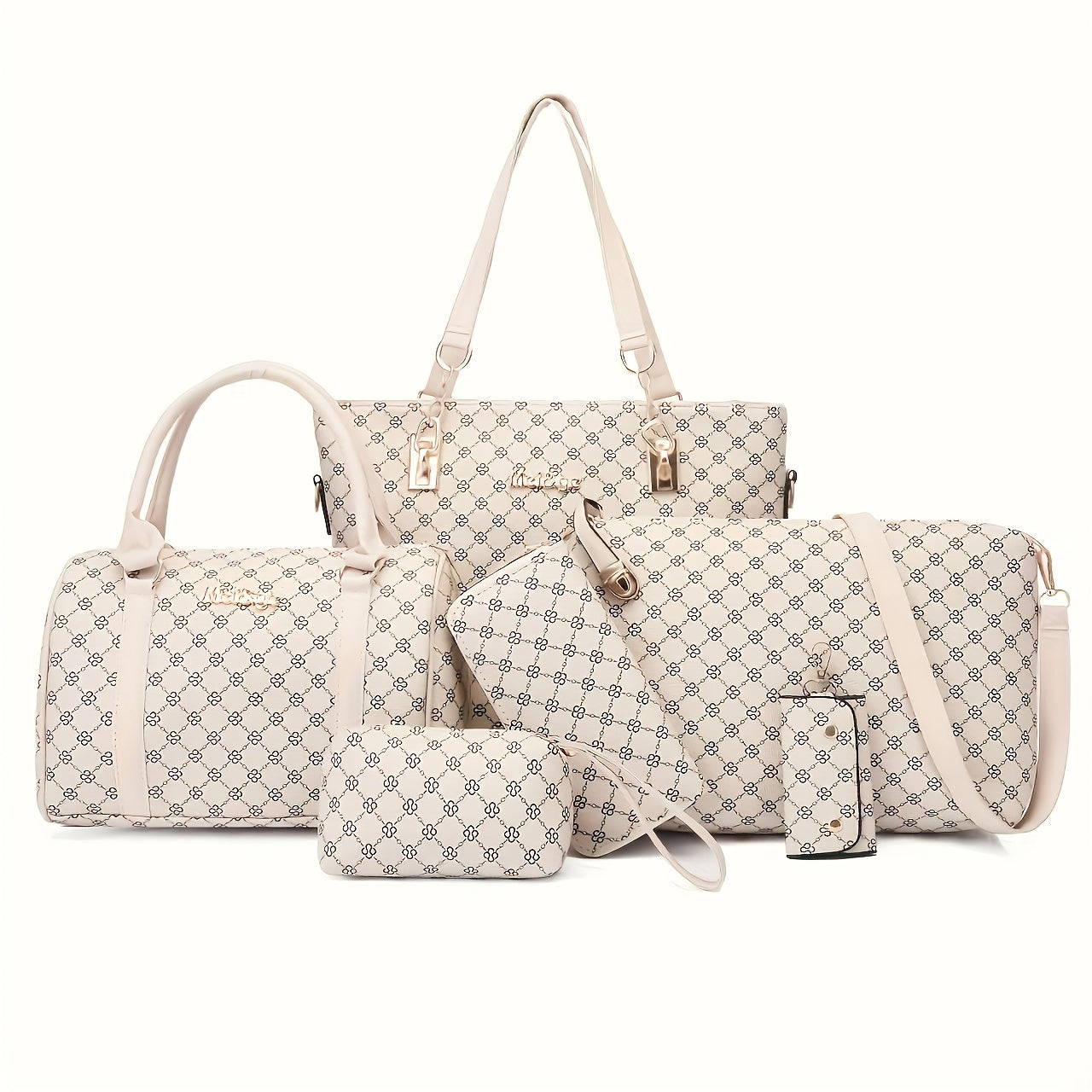 Versatile 6pcs Synthetic Leather Bag Set - Trendy Tote, Crossbody, Handbag, & More for Daily Chic